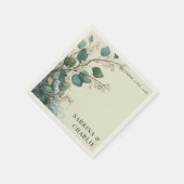 Sage Green Eucalyptus Elegant Foliage Wedding Servet (Hoek)