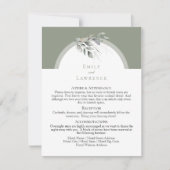 Sage Green Eucalyptus Flat Wedding Details Kaart (Voorkant)