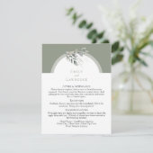 Sage Green Eucalyptus Flat Wedding Details Kaart (Staand voorkant)
