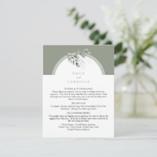Sage Green Eucalyptus Flat Wedding Details Kaart