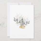 Sage Green Eucalyptus Flat Wedding Invite Kaart (Achterkant)