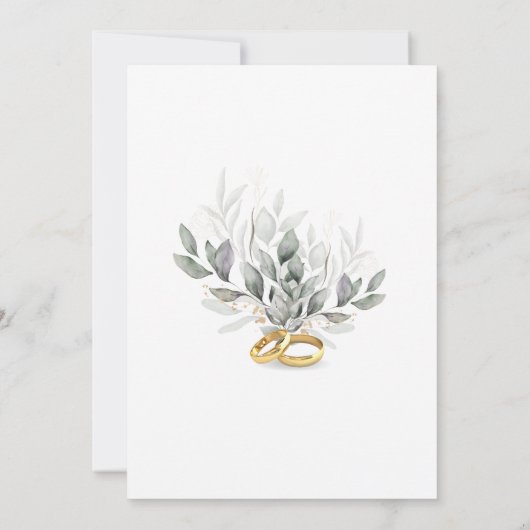 Sage Green Eucalyptus Flat Wedding Invite Kaart (Achterkant)