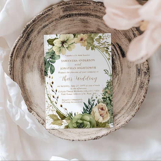 Sage Green Eucalyptus Floral  Rustic Wedding | Kaart