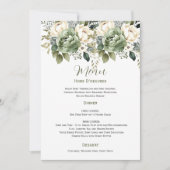 Sage Green Eucalyptus Floral Wedding | Menu Kaart (Voorkant)