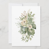 Sage Green Eucalyptus Floral Wedding | Menu Kaart (Achterkant)