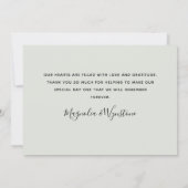 Sage Green Eucalyptus Foto Weddenschap Bedankt Kaart (Achterkant)