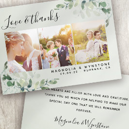 Sage Green Eucalyptus Foto Weddenschap Bedankt Kaart