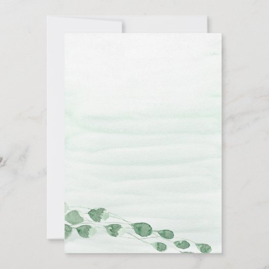 Sage Green Eucalyptus Garland Gold Oval Weddenscha Save The Date (Achterkant)