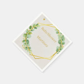 Sage Green Eucalyptus Gold Foliage Baby Shower Nap Servet (Hoek)