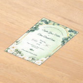 Sage Green Eucalyptus Green Botanical Wedding Acryl Uitnodigingen (Laagn)