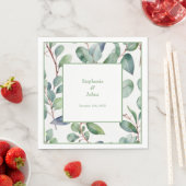 Sage Green Eucalyptus Greenery Art Eenvoudige brui Servet (Insitu)