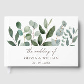 Sage Green Eucalyptus Greenery Bruidsbladeren Gastenboek (Voorkant)