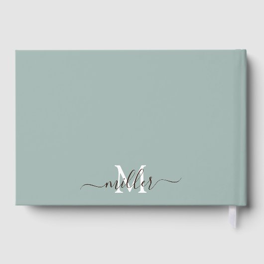 Sage Green Eucalyptus Greenery Bruidsbladeren Gastenboek (Achterkant)