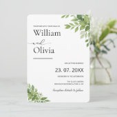 Sage Green Eucalyptus Greenery FOTO Huwelijk Kaart (Staand voorkant)