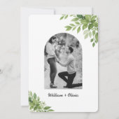 Sage Green Eucalyptus Greenery FOTO Huwelijk Kaart (Achterkant)