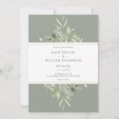 Sage Green Eucalyptus Greenery Foto Weddenschap Kaart (Voorkant)