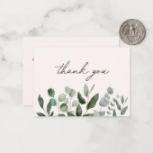 Sage Green Eucalyptus Greenery Leaves Dank u Notitiekaartje (Voorkant / Achterkant in situ)