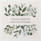 Sage Green Eucalyptus Greenery verlaat de deur Raamsticker (Vel)