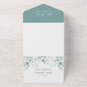Sage Green Eucalyptus Greenery Weddenschap All In One Uitnodiging (Buitenkant)