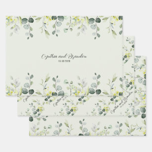 Sage Green Eucalyptus Greenery Wedding Branding Inpakpapier Vel