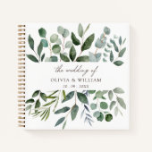 Sage Green Eucalyptus Greenery Wedding Guestbook Notitieboek (Voorkant)