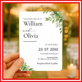 Sage Green Eucalyptus Greenery Wedding Kaart