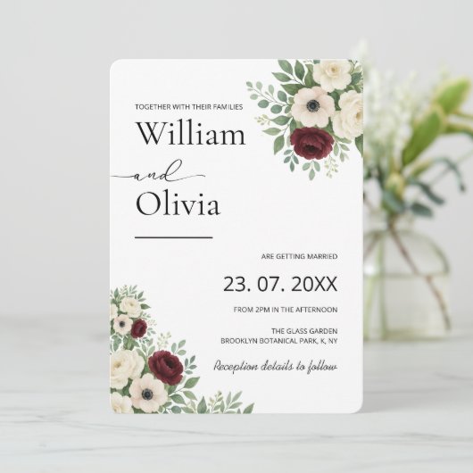 Sage Green Eucalyptus Greenery Wedding Kaart (Staand voorkant)