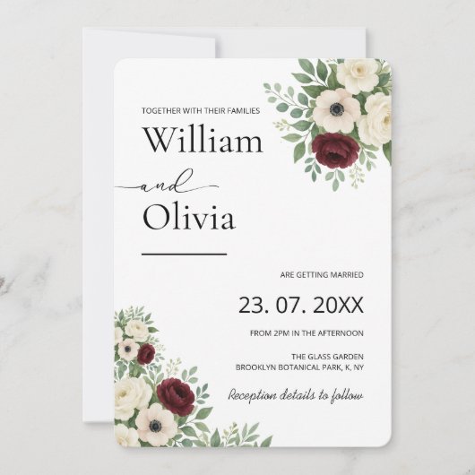 Sage Green Eucalyptus Greenery Wedding Kaart (Voorkant)