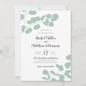 Sage Green Eucalyptus Greenery Wedding Kaart (Voorkant)