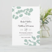 Sage Green Eucalyptus Greenery Wedding Kaart (Staand voorkant)