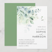 Sage Green Eucalyptus Greenery Wedding Kaart (Voorkant / Achterkant)