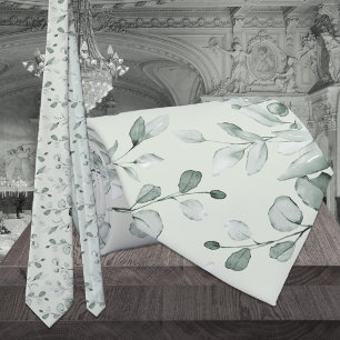 Sage Green Eucalyptus Greenery Wedding Stropdas