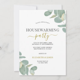 Sage Green Eucalyptus Housewarming Party Kaart