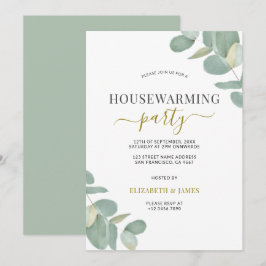 Sage Green Eucalyptus Housewarming Party Kaart