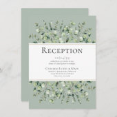 Sage Green Eucalyptus huwelijksreceptie Informatiekaartje (Voorkant / Achterkant)