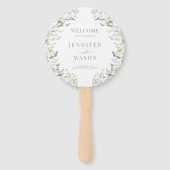 Sage Green Eucalyptus Krans Boho Trouwprogramma Handwaaier (Voorkant)