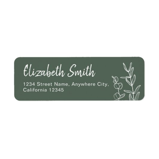 Sage Green Eucalyptus laat retouradres achter Etiket (Voorkant)
