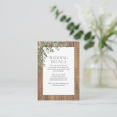 Sage Green Eucalyptus Lace Wood - Gegevens Informatiekaartje (Staand voorkant)