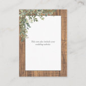 Sage Green Eucalyptus Lace Wood - Gegevens Informatiekaartje (Achterkant)