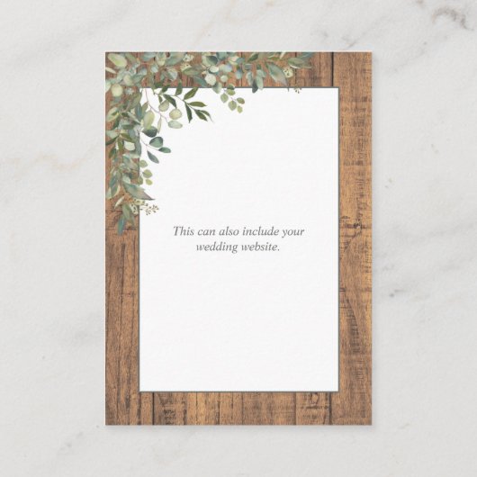 Sage Green Eucalyptus Lace Wood - Gegevens Informatiekaartje (Achterkant)