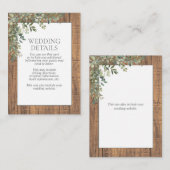 Sage Green Eucalyptus Lace Wood - Gegevens Informatiekaartje (Voorkant / Achterkant)