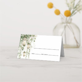 Sage Green Eucalyptus Lantern  Plaatskaartje