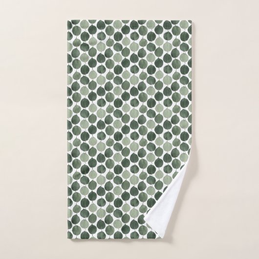 Sage Green Eucalyptus Leaf Pattern Botanical Plant Bad Handdoek (Handdoek)