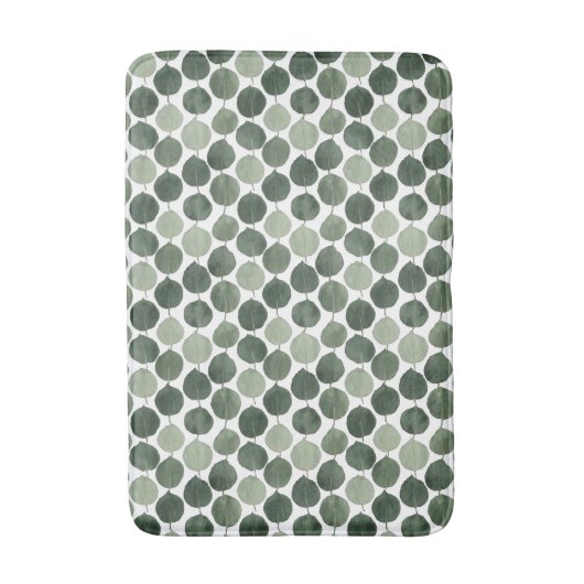 Sage Green Eucalyptus Leaf Pattern Botanical Plant Badmat (Voorkant Verticaal)