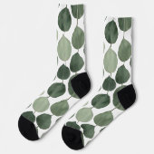 Sage Green Eucalyptus Leaf Pattern Botanical Plant Sokken (Links)