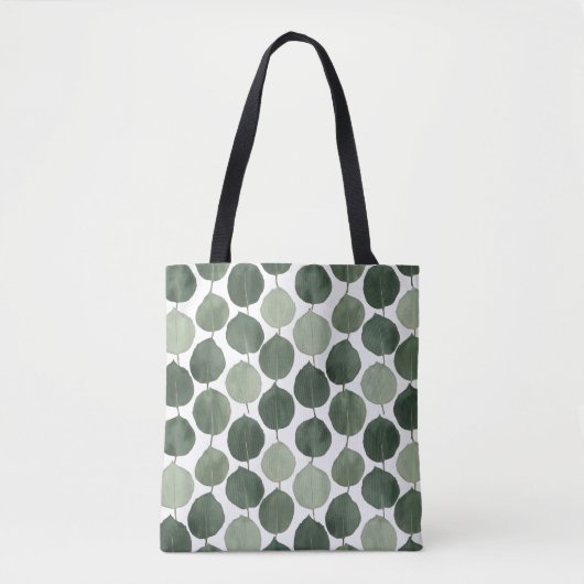 Sage Green Eucalyptus Leaf Pattern Botanical Plant Tote Bag (Voorkant)