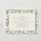 Sage Green Eucalyptus Leaves Cream Verloving Briefkaart (Voorkant / Achterkant)