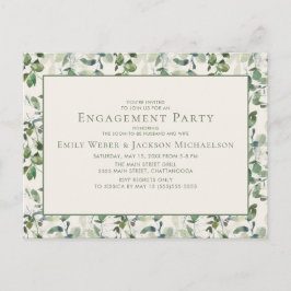 Sage Green Eucalyptus Leaves Cream Verloving Briefkaart