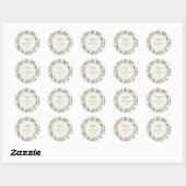 Sage Green Eucalyptus Leaves Cream Wedding Ronde Sticker (Vel)