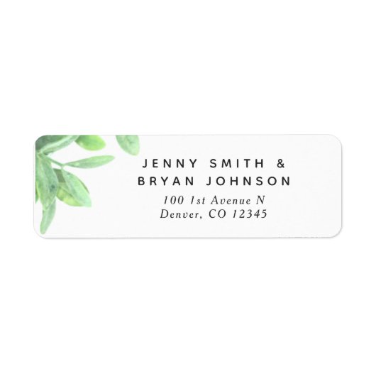 Sage Green Eucalyptus Leaves en Greenery Label (Voorkant)